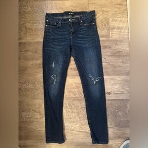 Dark Blue Distressed Women's Jeans